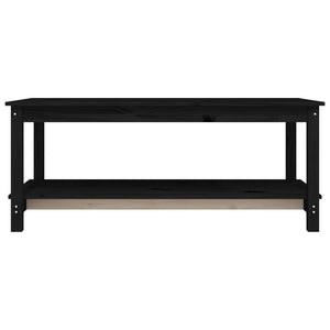 vidaXL Coffee Table Black 110x55x45 cm Solid Wood Pine