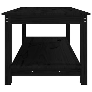 vidaXL Coffee Table Black 110x55x45 cm Solid Wood Pine