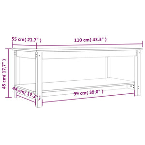 vidaXL Coffee Table Black 110x55x45 cm Solid Wood Pine