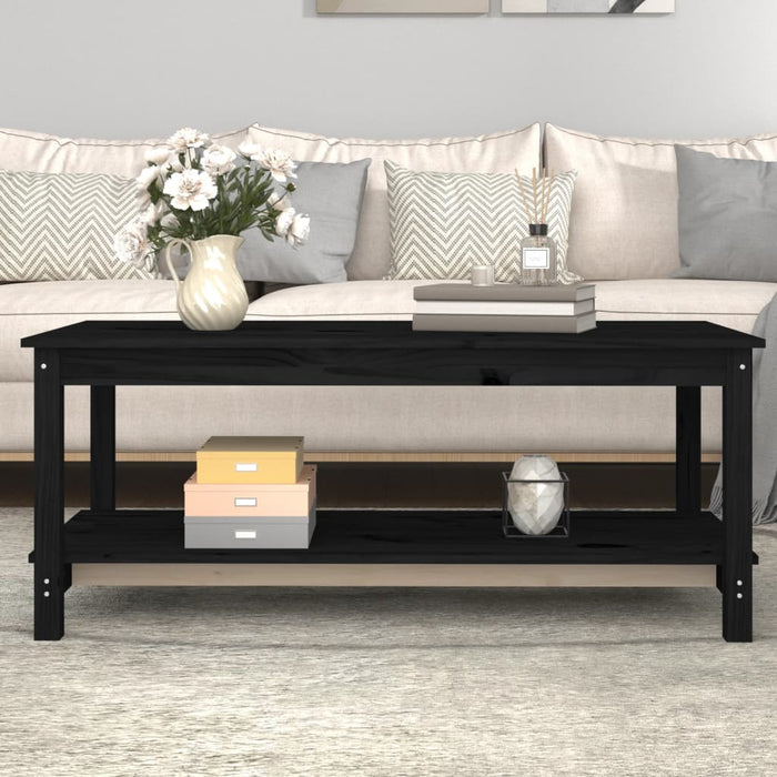 vidaXL Coffee Table Black 110x55x45 cm Solid Wood Pine