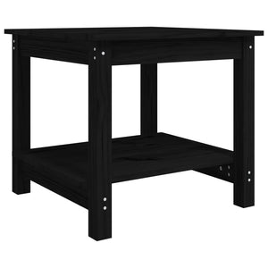 vidaXL Coffee Table Black 50x50x45 cm Solid Wood Pine