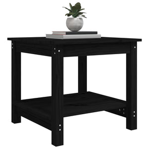 vidaXL Coffee Table Black 50x50x45 cm Solid Wood Pine