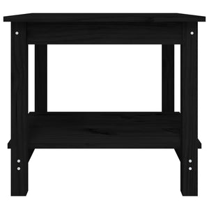 vidaXL Coffee Table Black 50x50x45 cm Solid Wood Pine