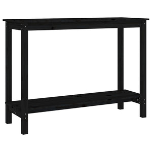 vidaXL Console Table Black 110x40x80 cm Solid Wood Pine