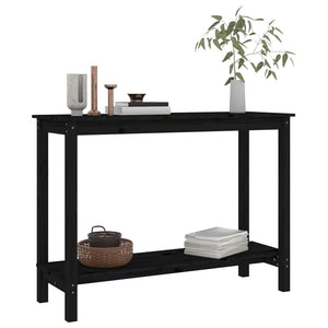 vidaXL Console Table Black 110x40x80 cm Solid Wood Pine