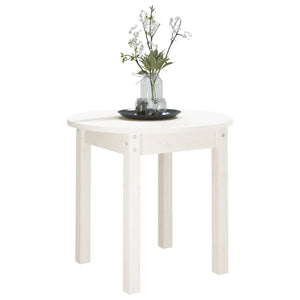 vidaXL Coffee Table White Ø 45x40 cm Solid Wood Pine