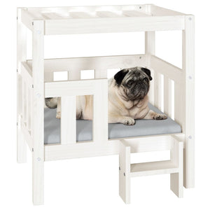 vidaXL Dog Bed White 65.5x43x70 cm Solid Wood Pine