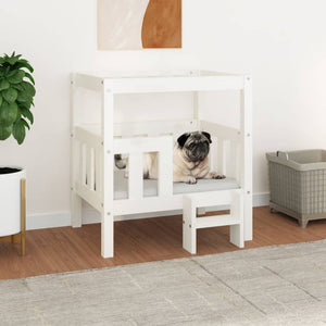 vidaXL Dog Bed White 65.5x43x70 cm Solid Wood Pine