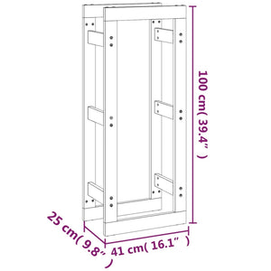 vidaXL Firewood Rack 41x25x100 cm Solid Wood Pine