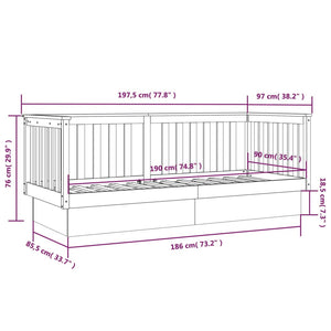 vidaXL Day Bed 90x190 cm Solid Wood Pine