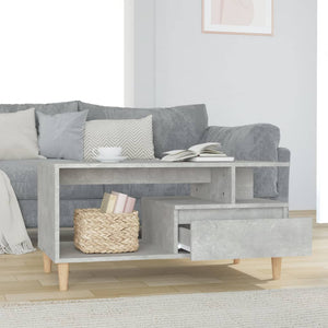 vidaXL Coffee Table Concrete Grey 90x49x45 cm Engineered Wood