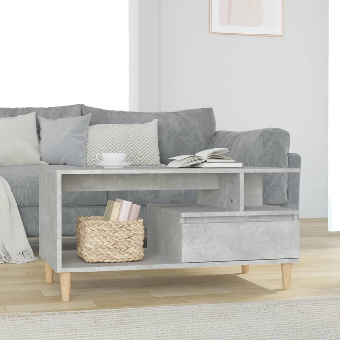 vidaXL Coffee Table Concrete Grey 90x49x45 cm Engineered Wood