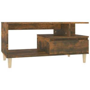 vidaXL Coffee Table Smoked Oak 90x49x45 cm Engineered Wood