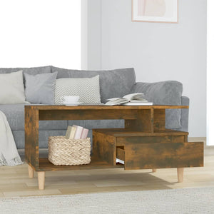 vidaXL Coffee Table Smoked Oak 90x49x45 cm Engineered Wood