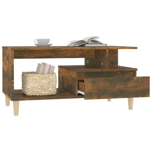 vidaXL Coffee Table Smoked Oak 90x49x45 cm Engineered Wood