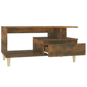 vidaXL Coffee Table Smoked Oak 90x49x45 cm Engineered Wood