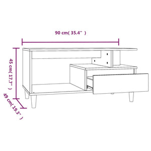 vidaXL Coffee Table Smoked Oak 90x49x45 cm Engineered Wood