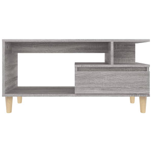 vidaXL Coffee Table Grey Sonoma 90x49x45 cm Engineered Wood