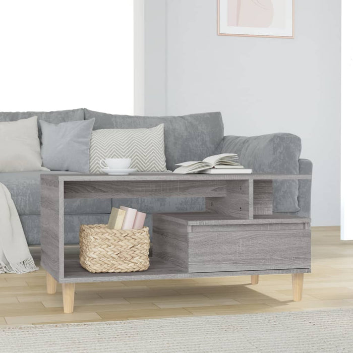 vidaXL Coffee Table Grey Sonoma 90x49x45 cm Engineered Wood