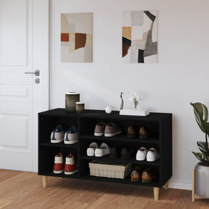 vidaXL Shoe Cabinet Black 102x36x60 cm Engineered Wood