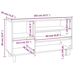 vidaXL Shoe Cabinet Black 102x36x60 cm Engineered Wood