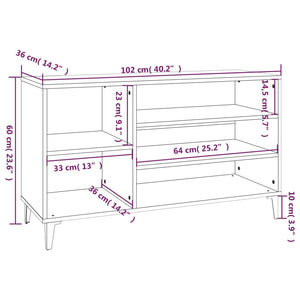 vidaXL Shoe Cabinet White 102x36x60 cm Engineered Wood