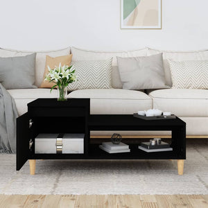 vidaXL Coffee Table Black 100x50x45 cm Engineered Wood