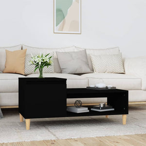 vidaXL Coffee Table Black 100x50x45 cm Engineered Wood