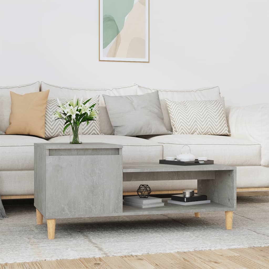 vidaXL Coffee Table Concrete Grey 100x50x45 cm Engineered Wood