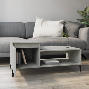 vidaXL Coffee Table Concrete Grey 100x50x45 cm Engineered Wood