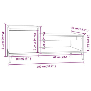 vidaXL Coffee Table Concrete Grey 100x50x45 cm Engineered Wood