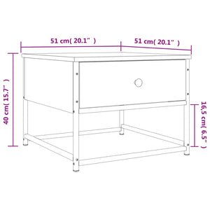 vidaXL Coffee Table Brown Oak 51x51x40 cm Engineered Wood