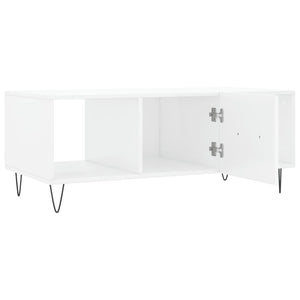 vidaXL Coffee Table High Gloss White 102x50x40 cm Engineered Wood