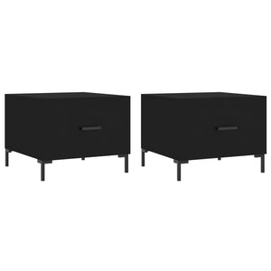 vidaXL Coffee Tables 2 pcs Black 50x50x40 cm Engineered Wood