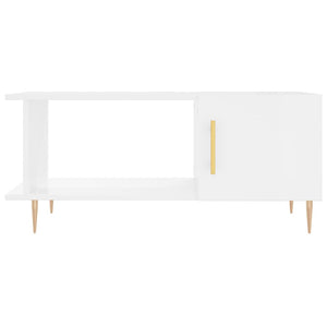 vidaXL Coffee Table High Gloss White 90x50x40 cm Engineered Wood