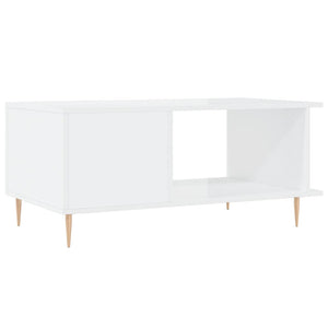 vidaXL Coffee Table High Gloss White 90x50x40 cm Engineered Wood