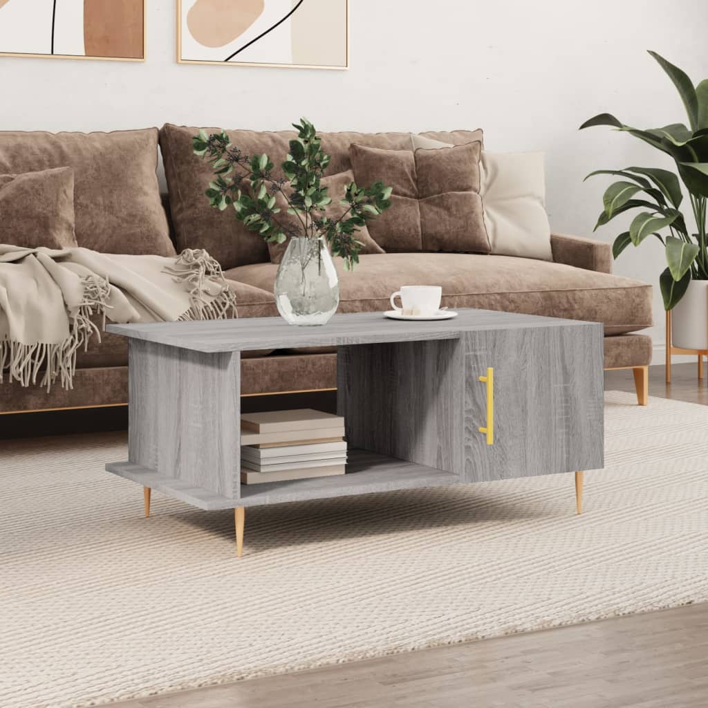 vidaXL Coffee Table Grey Sonoma 90x50x40 cm Engineered Wood