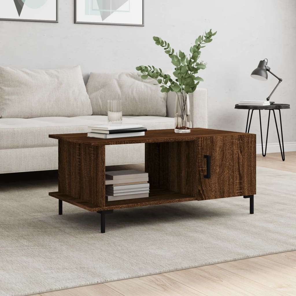 vidaXL Coffee Table Brown Oak 90x50x40 cm Engineered Wood