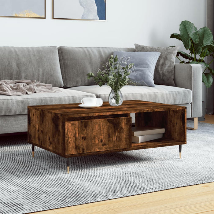 vidaXL Coffee Table Smoked Oak 90x60x35 cm Engineered Wood