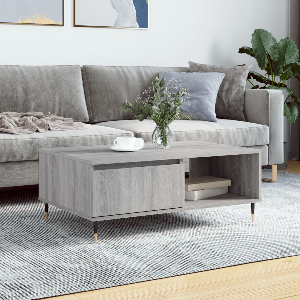 vidaXL Coffee Table Grey Sonoma 90x60x35 cm Engineered Wood