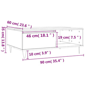 vidaXL Coffee Table White 90x60x35 cm Engineered Wood