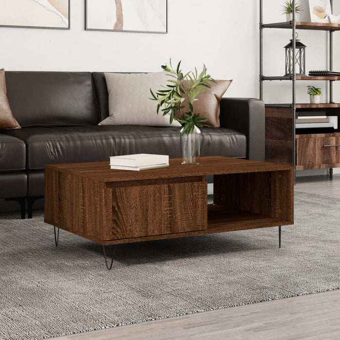 vidaXL Coffee Table Brown Oak 90x60x35 cm Engineered Wood