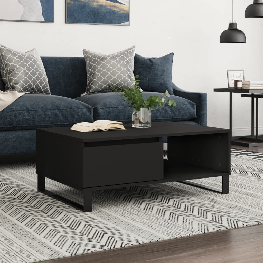 vidaXL Coffee Table Black 90x60x35 cm Engineered Wood