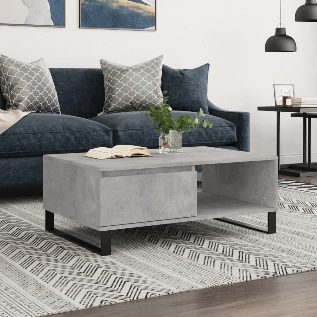 vidaXL Coffee Table Concrete Grey 90x60x35 cm Engineered Wood