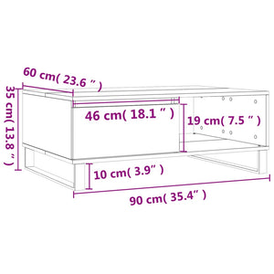 vidaXL Coffee Table Grey Sonoma 90x60x35 cm Engineered Wood