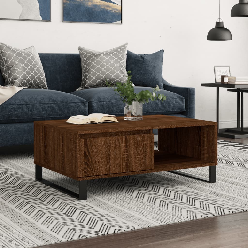 vidaXL Coffee Table Brown Oak 90x60x35 cm Engineered Wood