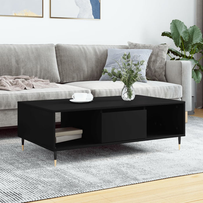 vidaXL Coffee Table Black 104x60x35 cm Engineered Wood