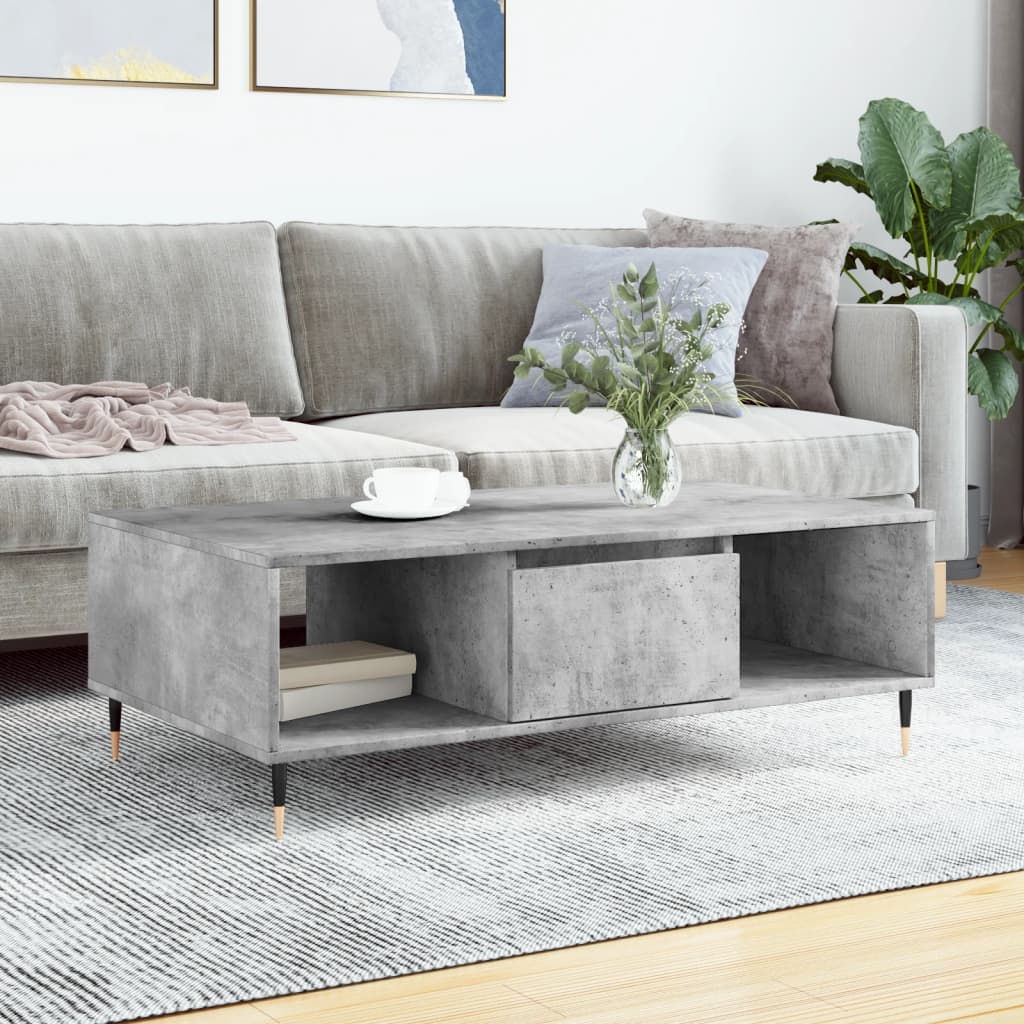 vidaXL Coffee Table Concrete Grey 104x60x35 cm Engineered Wood