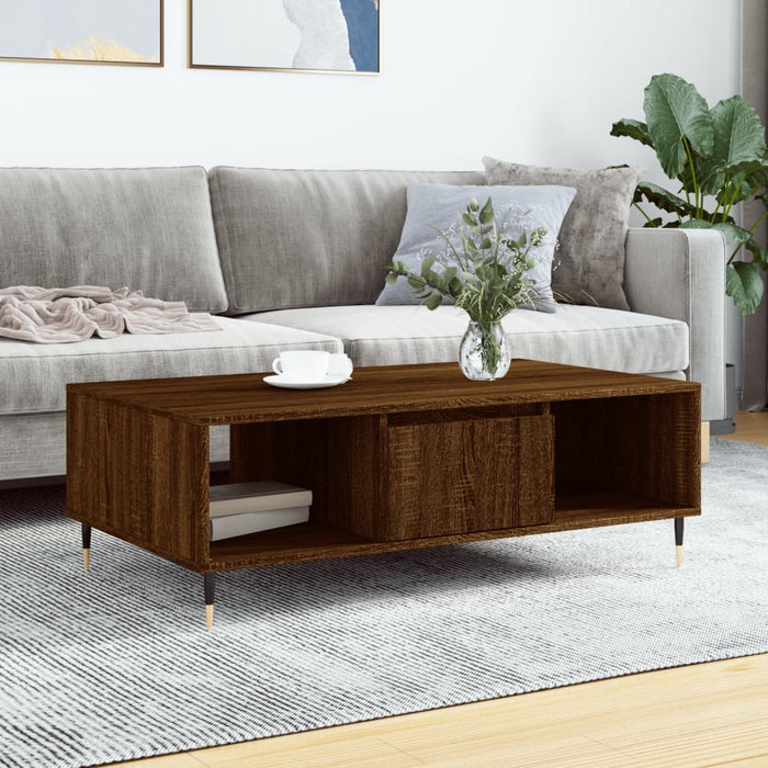 vidaXL Coffee Table Brown Oak 104x60x35 cm Engineered Wood