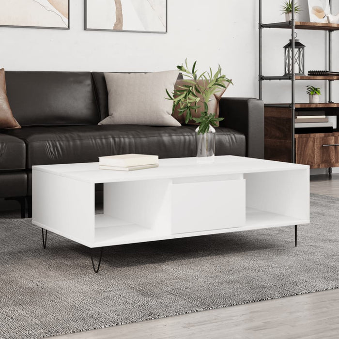 vidaXL Coffee Table White 104x60x35 cm Engineered Wood